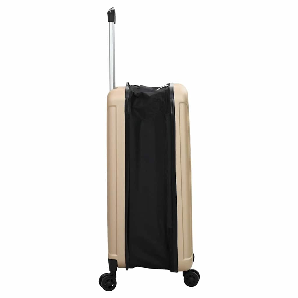 Valigia con lucchetto, 34 x 23 x 55,5 cm, valigia da viaggio in plastica ABS champagne, bagaglio a mano con custodia rigida