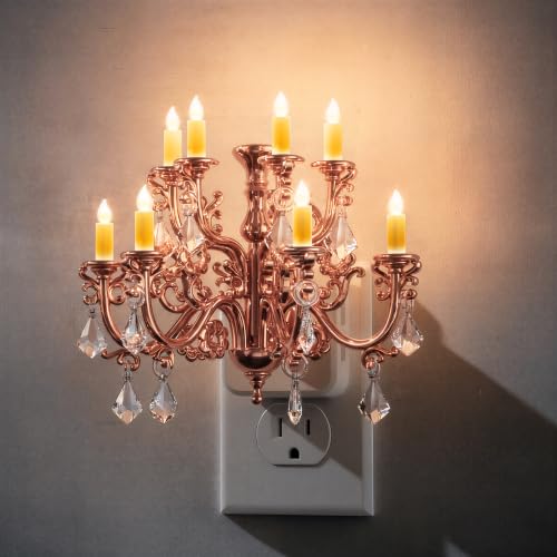 Image of L LOHAS LED Night Lights Plug into Wall,Crystal Chandelier Candle
