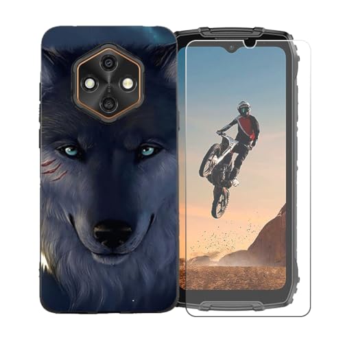 LCEHTOGYE �K�p Ulefone Rugking 4 Pro +�����K���X�X�N���[���v���e�N�^�[�p�P�[�X�A�K�p Ulefone Rugking 4 Pro (6,56")�ƌ݊����̂���u���b�N�\�t�gTPU�V���R���Q���P�[�X�ی�J�o�[ BST12