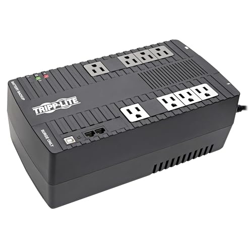 Tripp Lite 550VA UPS Battery Backup Surge Protector, AVR Automatic Voltage Regulation, 8-Outlet...
