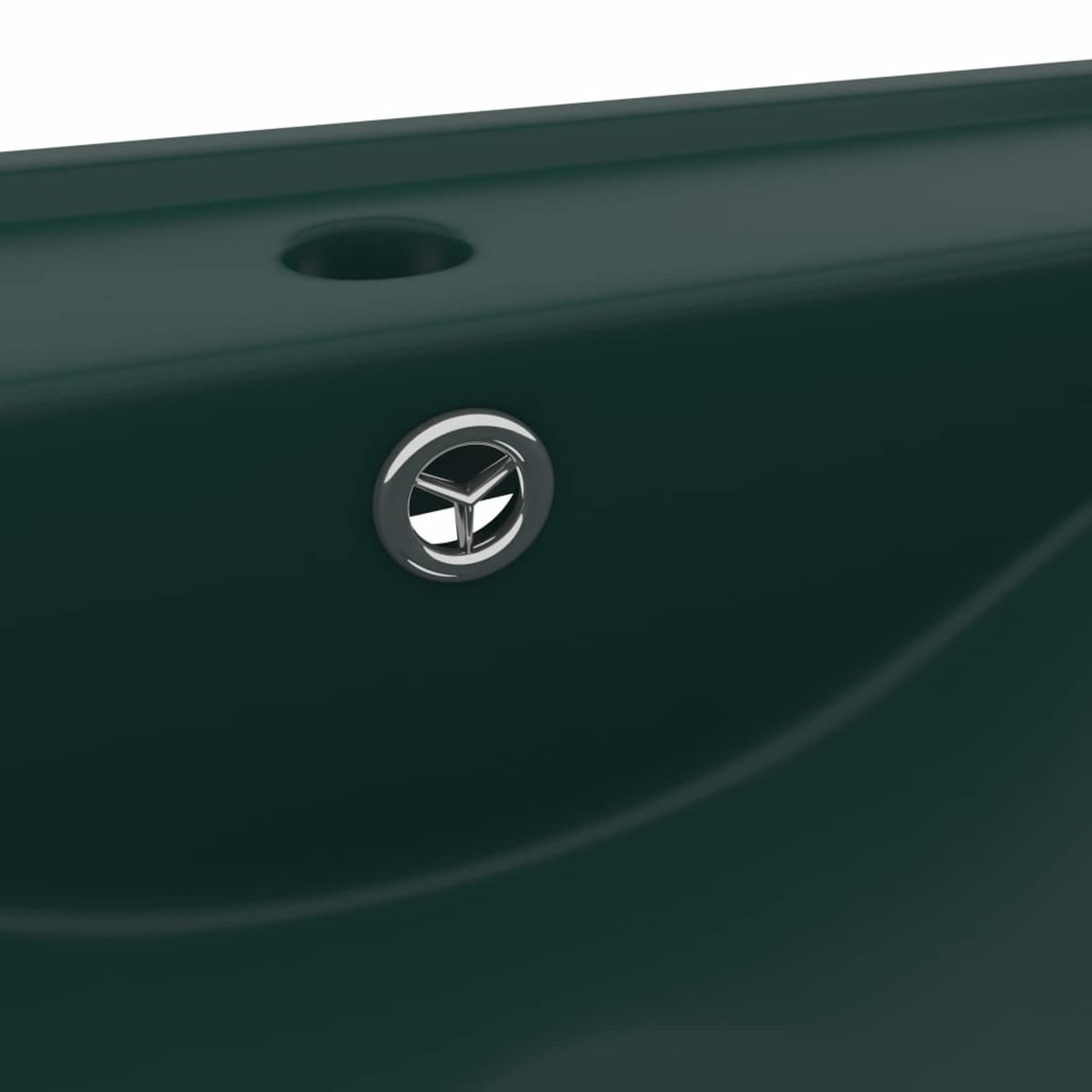 ShGaxin Lavabo de Lujo con Grifo, Lavabo sobre Encimera, Lavamanos para Baños, Lavabo Baño, Mueble Lavabo, Muebles De Baño, cerámica Verde Oscuro 60x46 cm