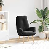 nestroco Sessel schwarz 69 x 74 x 93 cm mit Sherpa-Stoff, moderner Relaxsessel für Wohnzimmer, Schlafzimmer, Büro, ergonomisch gepolsterte Lehne, langlebige Gummibaum-Beine