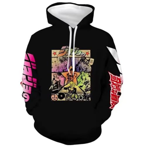 Opeybews ANHUL JoJo's Bizarre Adventure Hoodie Pullover Sweatshirt Unisex Cosplay Costume Tracksuit (Large, Black)