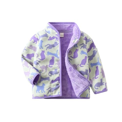 Generisch Chaqueta de forro polar para niños Ropa de abrigo cálida con cremallera Abrigos suaves para niños pequeños Niños Jersey cómodo ligero para invierno, beige, 5-6 años
