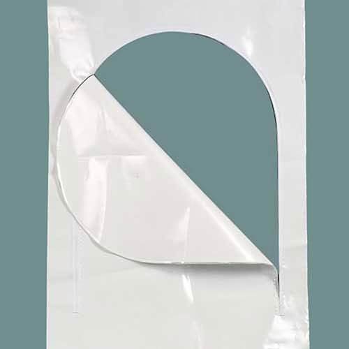 Miniatura 2 de 36 x 48 pulgadas, color blanco, puerta con cremallera para acceso a proyectos de envoltura retráctil