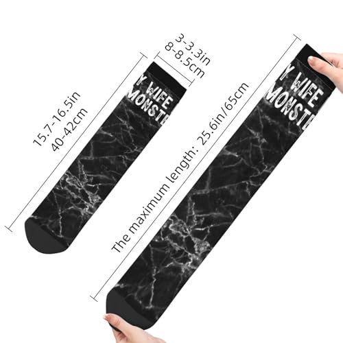 My Wife Is A Monster Unisex Cushion Crew Sock Soft Casual Mid-Calf Socks4