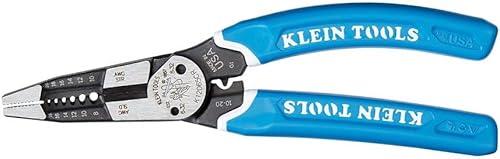 Miniatura 7 de Klein Tools K12065CR - Herramienta pelacablescortadorengarzadora para cortar pelar engarzar torcer 8-18 AWG sólido 10-20 AWG trenzado