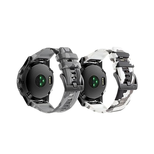 Garmin Fenix 7X/Fenix 7X pro/Tactix7/Enduro2/Fenix 6X�p�o���h 26MM ���ʕ� �V���R���� �x���g �ւ��o���h �_�炩�� �ʋC �ϋv�� �X�|�[�c�o���h �A�N�Z�T���[ (�O���[�{�z���C�g)