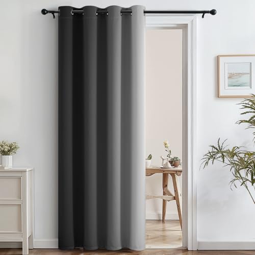 Image of SimpleHome Black to White Ombre Room Darkening Curtains 84 inches,1 Panel | Curtains for Bedroom,Thermal Insulated Grommet Gradient Drape,Light Blocking Window Curtain for Living Room,1 Panel,52Wx84L