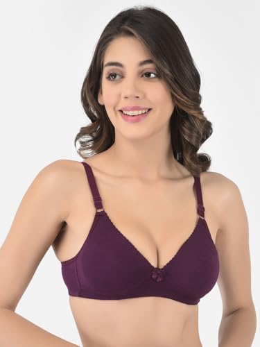 Image of Softline Women's Cotton Blend Wire-Free Non-Padded Plunge Bra Combo | Comfortable & Breathable Everyday Wear (Pack of 2)