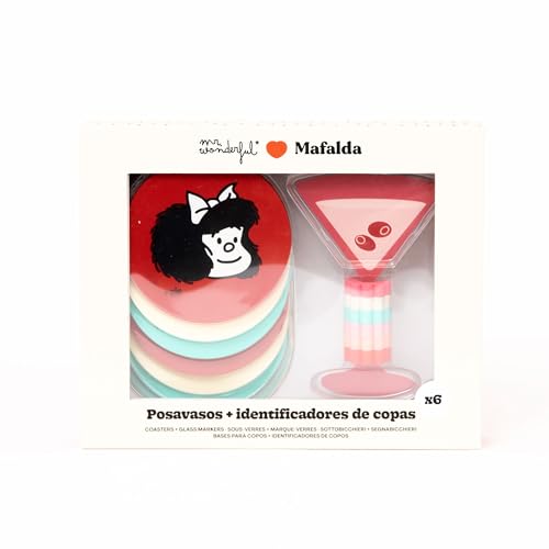 Mr. Wonderful   Set de 6 Posavasos + 6 identificadores de Copas   Mafalda