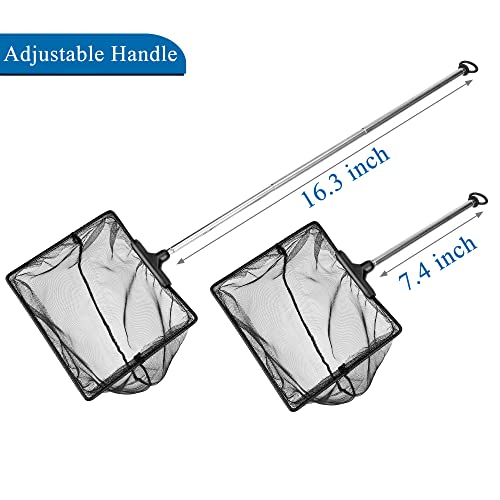 Image of Lpraer Aquarium Fish Net with Extendable Stainless Steel Long Handle Fine Mesh Net for Fish Tank