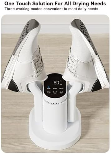 Secador de zapatos de 100 W con circulación de aire caliente de 360°, temporizador ajustable y control de temperatura, calentador rápido de botas para entrenadores, guantes y accesorios de cuero