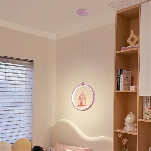 Lampe suspendue château rose princesse ronde pour créer un cocon magique