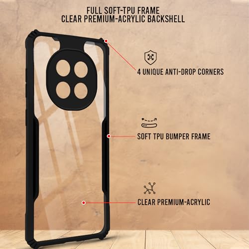 Image of Jkobi Back Cover Case for Oppo F29 Pro (Shockproof with Polycarbonate Clear Panel | Professional Black)