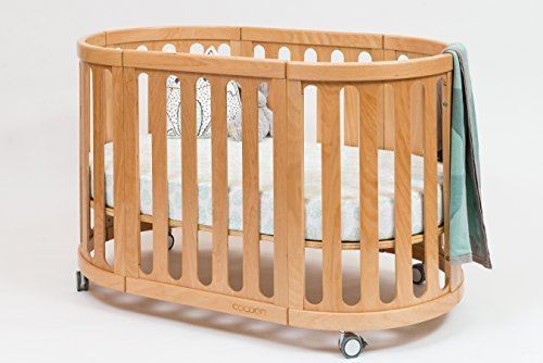 Cocoon Nest 4 in 1 Bassinet Goes from Bassinet to Crib to Toddler Bed to Table & Chair Set (Natural)