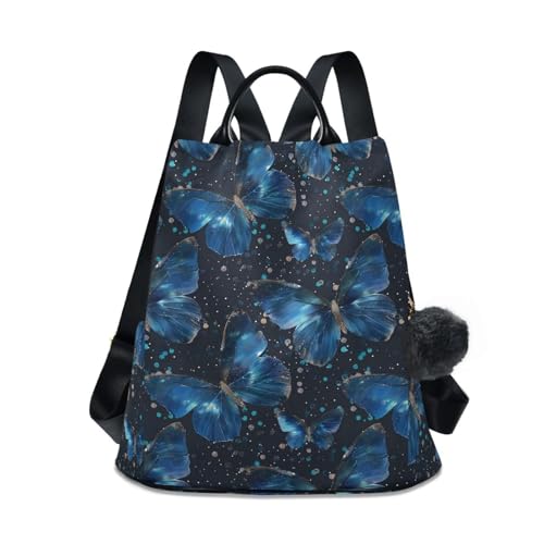 Image of ALAZA Blue Butterflies Backpack Purse for Women Anti Theft Fashion Back Pack Shoulder Bag