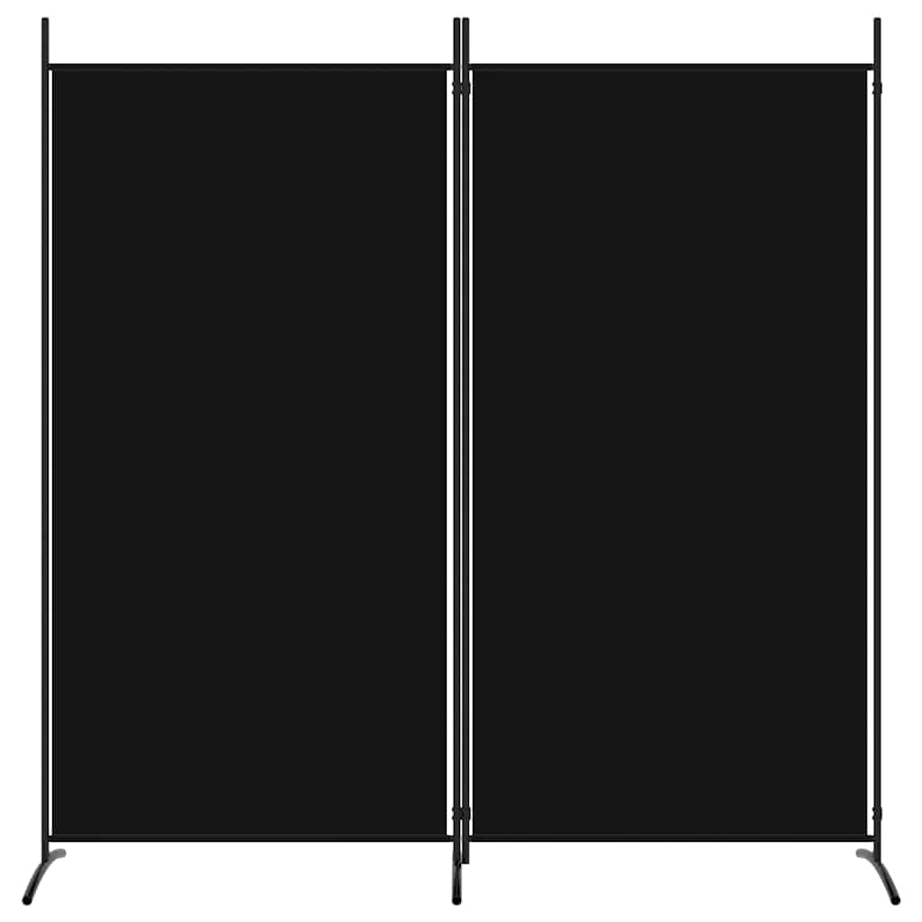 vidaXL Cloison de Séparation 2 Panneaux Séparateur de Pièce Pliable Diviseur Écran d'Intimité Paravent Décoration Salon Noir 175x180 cm Tissu
