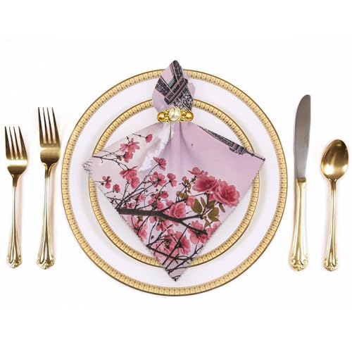 Servilletas de tela cuadradas de poliéster Floral 47.5x47.5 cm miniatura 3