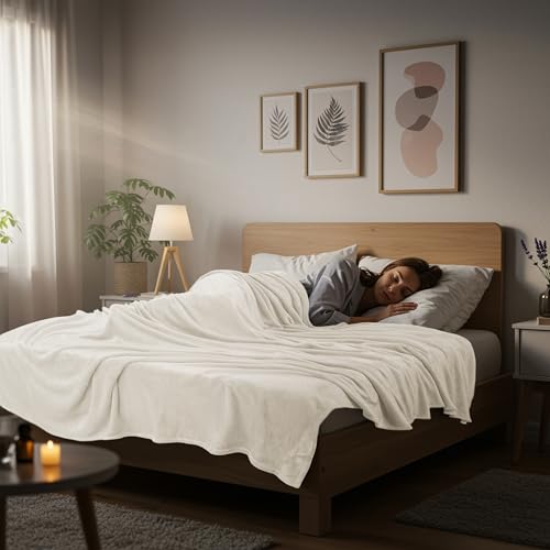 Image of Utopia Bedding Fleece Blanket King Size Linen (90x102 Inches) Ultra Soft Warm Lightweight Microfiber Breathable Anti-Static Cozy Bed Blanket, All-Season Home Decor Gift for Men & Women
