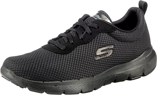 Skechers Flex Appeal 3.0 First Insight, Sneakers Mujer, Negro (Black Mesh Trim), 35 EU