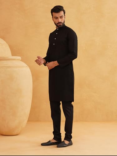 Image of Sojanya (Since 1958 Motifs Embroidered Thread Work Pure Cotton Straight Only Kurta
