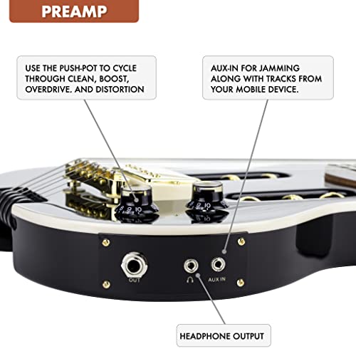 Traveler Guitar EG-1 Guitare électrique personnalisée Noir brillant (EG1C BKG) - Les Beatles, Paul McCartney, John Lennon, RIngo Starr, George Harrison Traveler Guitar EG-1 Guitare électrique personnalisée Noir brillant (EG1C BKG) – Image 6