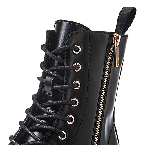 GLOBALWIN Women's Combat Boots Lace Up Boots For Women Ankle Booties For Women Low Heel3