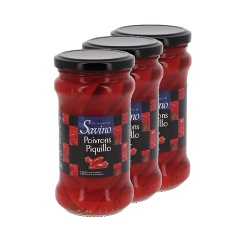 Lot 3x Poivrons piquillo - Les Saveurs de Savino - pot 225g
