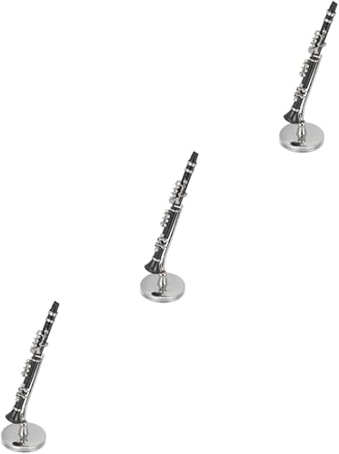 Vaguelly 3 Sets Mini Clarinete Modelo Miniatura Instrumento de Viento Instrumento Musical Juguete Decoración de Escritorio