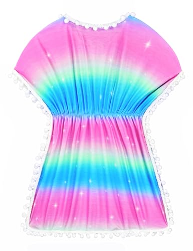 Girls Swim Cover Up Short Sleeve Quick Dry Kids Beach Pool Bathing Suit Wraps3