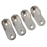 2 Stück Zinklegierung Schrankstangen-Endhalterungen, robuste Kleiderschrank-Stangenstützen, für 16 mm runde Stangen, silberfarbene Drei-Loch-Rohrhalter, Montagezubehör, für Heimwerker (4 Stück)