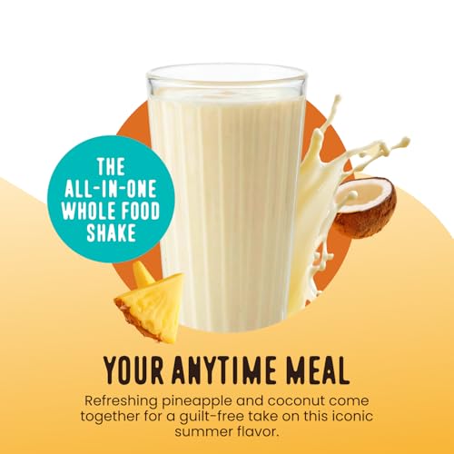 Image of FlavCity All in One Protein Shake Powder, Pineapple Coconut - On the Go Meal Alternative + Collagen Peptides, Reishi & Cordyceps - Focus, Skin, Hair & Joint Support - 100% Grass Fed Whey, 20 Servings