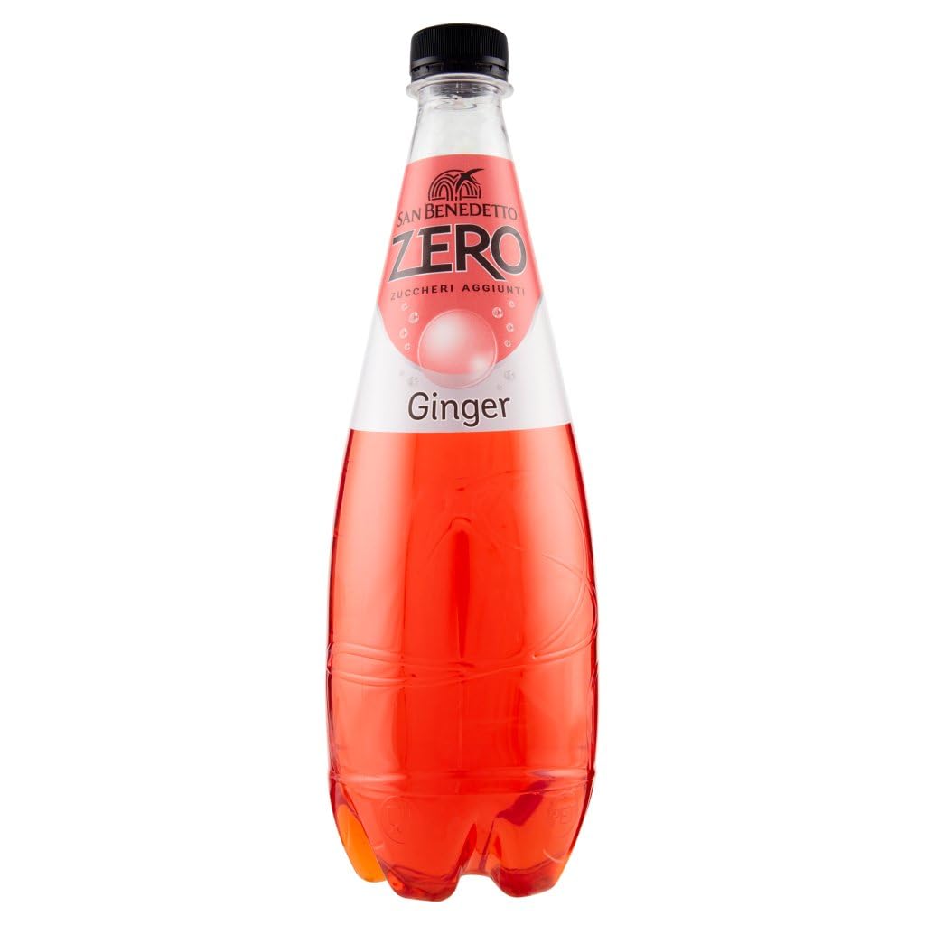 San Benedetto Ginger Zero PET Aperitivo ohne Zucker 12x 0,75l Softdrink, Erfrischend Aperitiv-Aperif Sugarfree + Italian Gourmet Polpa 400g