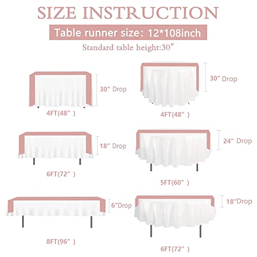 Fani CZ006 10 Packs 12 X 108 Inch Sequin Table Runner Rose Gold thumb #7