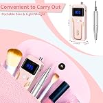 Portable Nail Drill Professional 35000 RPM, Rechargeable Electric Nail File Machine Cordless E-File for Acrylic Gel Polishing Removing with Bits Kit for Manicure Salon Home, Pink - Image 3