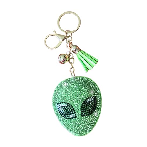 Popfizzy Bling Alien Keychain Accessories for Women and Girls, Rhinestone Alien Purse Charms for Handbags, Alien Gifts