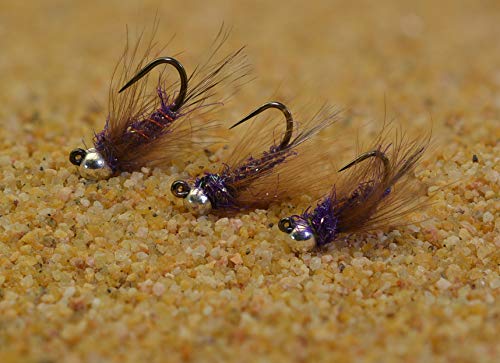 Tungsten Duracell Jig Head Fly - Euro Nymph Tied On Hanak Hooks - 6Ct Pack (Hook #14) #TOP2