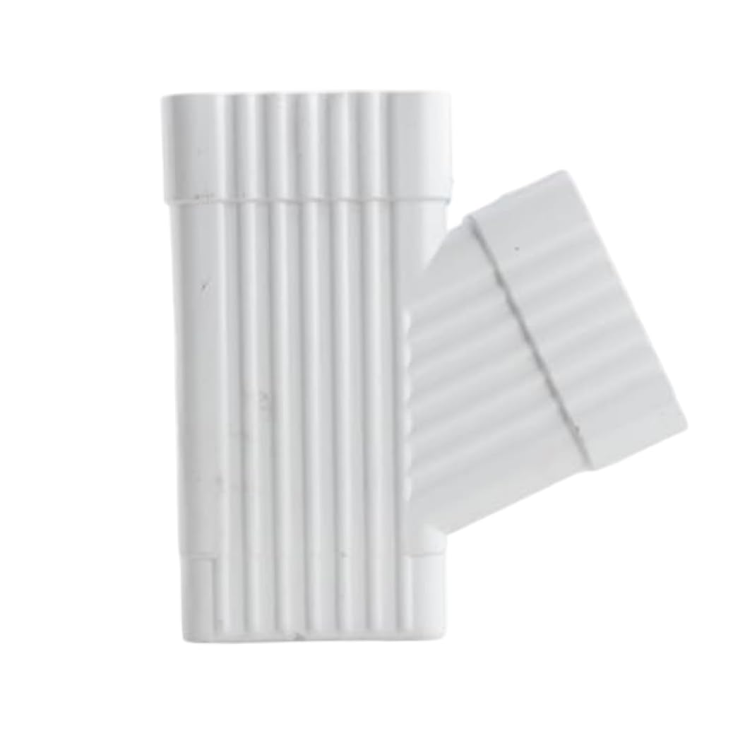 Downspout Gutter Y Connector, Aluminum Alloy Diverter for Efficient Water Drainage Fits 5x8cm Downspouts White, Aluminum Downspout Gutter Y Connector