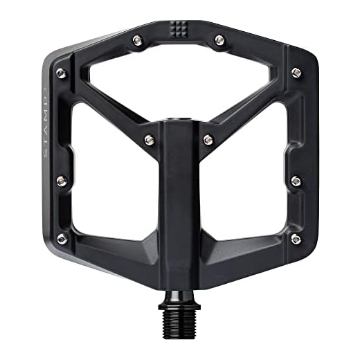 Crankbrothers Stamp 3 Large Mountain Bike Pedals - Black - MTB Enduro Trail BMX Optimized Platform - Flat Pair of Bicycle Mountain Bike Pedals