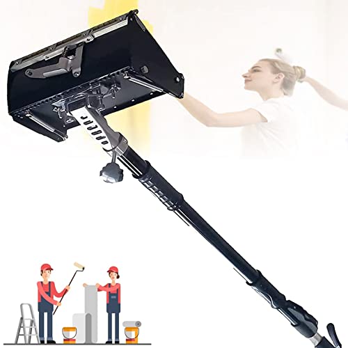 LINTAIZUO 8/10/12'' Drywall Flat Box Aluminum Alloy Taping Drywall Tools, Finishing Plastering Whitewash Flat Box Practical Drywall Taping Tools Set, with 40''-64'' Box Handle Adjustable,32cm/12in