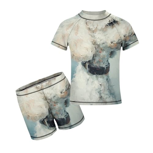 Poodle Dog ProfileChildren's Casual Swimsuit Set - Simple and Versatile10-12Y（150cm）