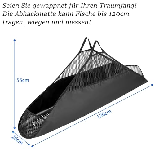 Njord Kalastus Abhakmatte mit Maßband und 120x65cm | Abhakmatte Raubfisch mit Griffen für und Transport | Wiegesack | Abhakmatte Angeln Abhakmatten Abhakmatte für Raubfisch