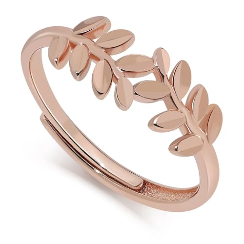 Bague en argent sterling pour femmes motif feuille d'olivier idée cadeau