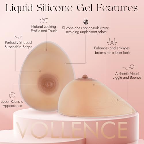 Image of Vollence One Pair Silicone Breast Forms Fake Boobs Crossdresser Prosthesis Mastectomy