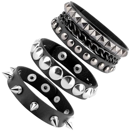 Studded Bracelet, Spike Punk Goth Punk Leather Jewelry Bracelets for Women Men
