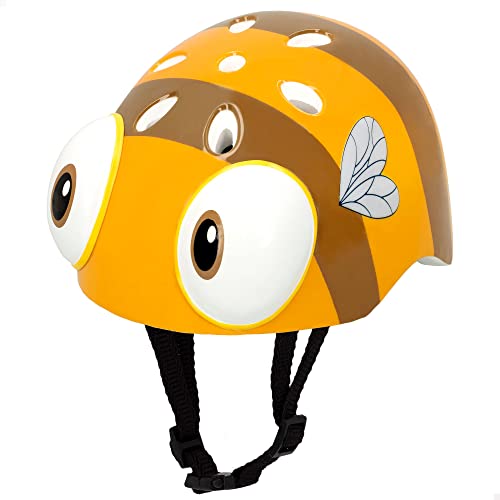 COLORBABY K3yriders, Casco Infantil 3D, diseño de Abeja, para niños 3 años, Medidas 20x23x18 cm, para bicis y patinetes (46782)
