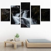 SIGNWIN 5 Panel Canvas Wall Art Between Valleys for Home Decorations Ready to Hang - 60