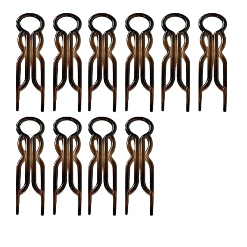Wcawnlt Épingles à Cheveux en Plastique en Forme de U pour Femmes, Pic Chignon Tortoiseshell 10 Pièces, Accessoire de Coiffure Élégant pour Buns, Chignons et Styles Quotidiens
