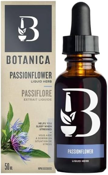 Botanica Passionflower Liquid Herb Extract Tincture, Promotes Calm Sleep, Helps With Insomnia & Anxiety, Natural Herb Extract Remedy, Non-GMO, Vegan, Gluten Free, 50ml